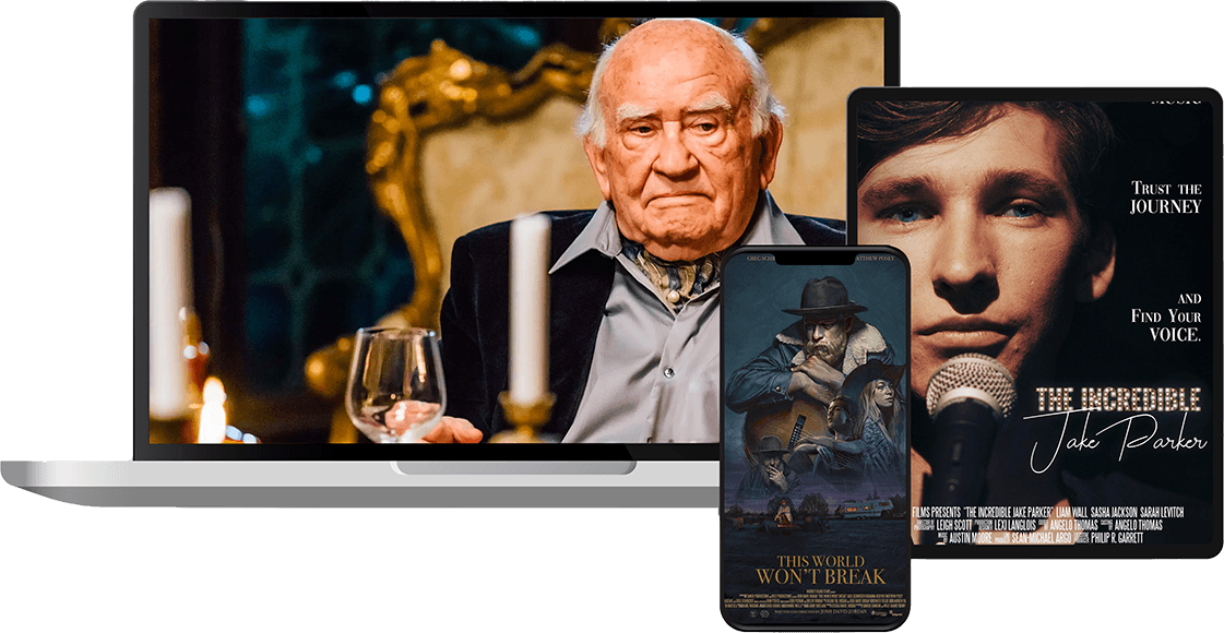 Verschiedene Filme auf Bildschirmen